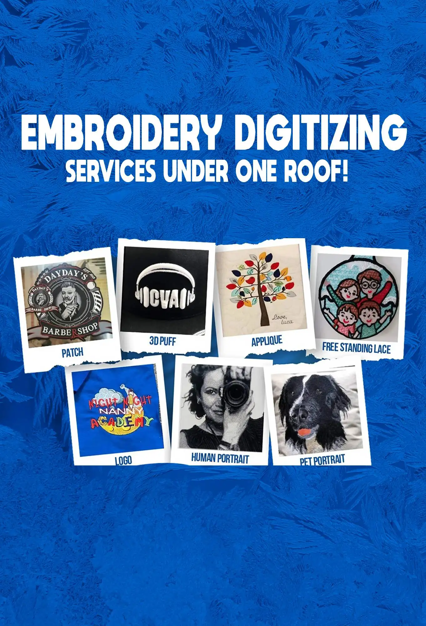 EMBROIDERY DIGITIZING SERVICES UNDER ONE ROOF!